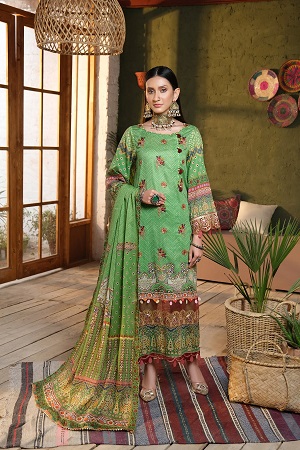 BASM-UNSTITCHED-EMBROIDERED LAWN SUIT