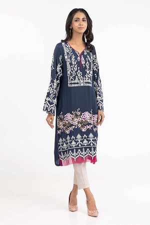 Luxury Pret Dyed Raw Silk Embroidered Shirt ILP-22-100 1PC