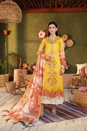 FAZEEN-UNSTITCHED-EMBROIDERED LAWN SUIT