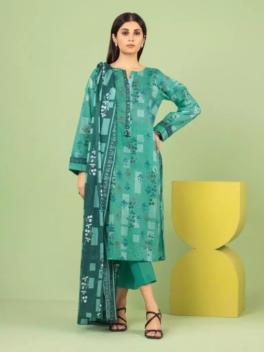  Unstitched Sea Green Printed Lawn 3 Piece 239356