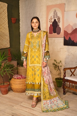 ALLAMI-UNSTITCHED-EMBROIDERED LAWN SUIT