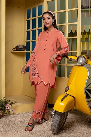 2 Pc Embroidered Lawn Shirt With Cotton Shalwar CTA22-04