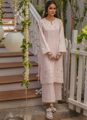 Pink CO-ORD Set With Sequin and Embroidery