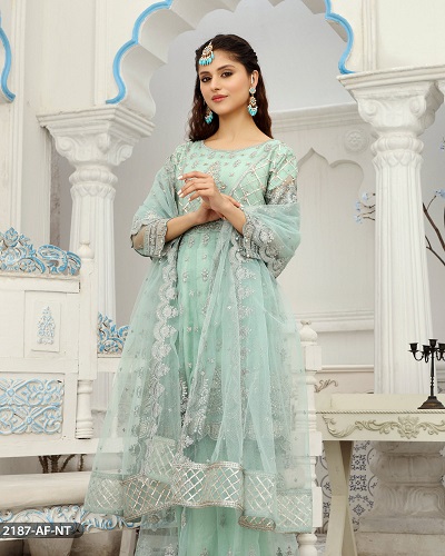 Embroidered Frock Style Dress 2187-AF-NT