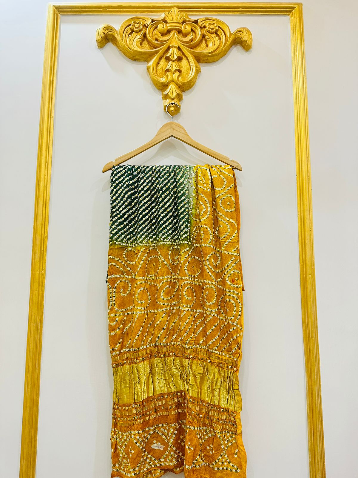Gajji silk with Kamdani Yellow with Black
