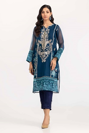 2 PC Luxury Pret Orgaza Embroidered Shirt with Trouser ILP-22-221