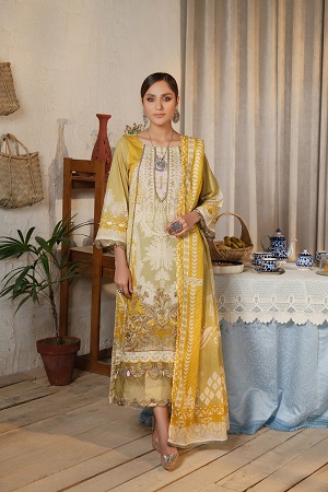 MILA UNSTITCHED EMBROIDERED LAWN SUIT