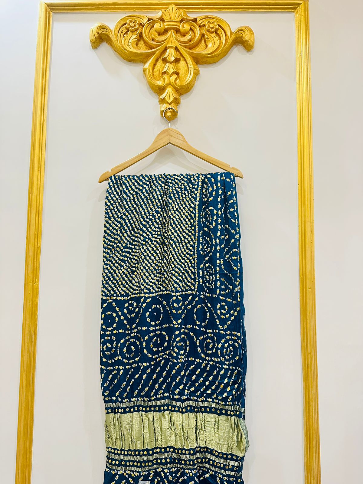 Gajji silk with Kamdani Blue