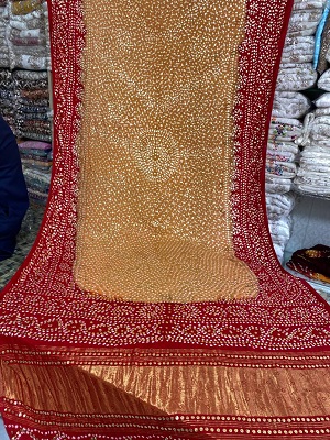 Indian gajji silk chunri with kamdani work dupatta (8)