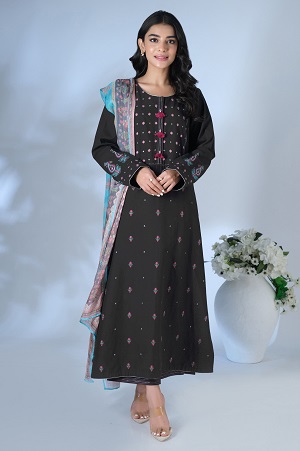 Unstitched 3 Piece Embroidered Cambric Suit WFM33219