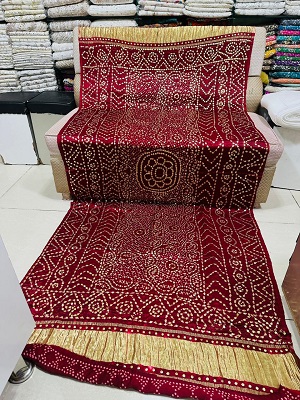 Indian gajji silk chunri with kamdani work dupatta (1)