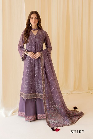 Embroidered Chiffon Lilac - V14D01