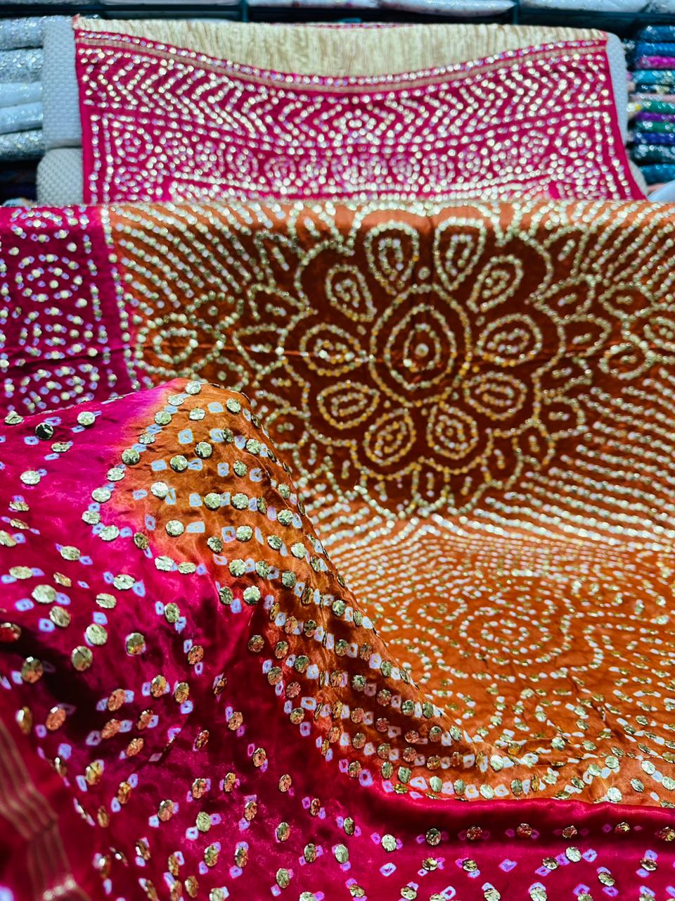 Indian gajji silk chunri with kamdani work dupatta (4)