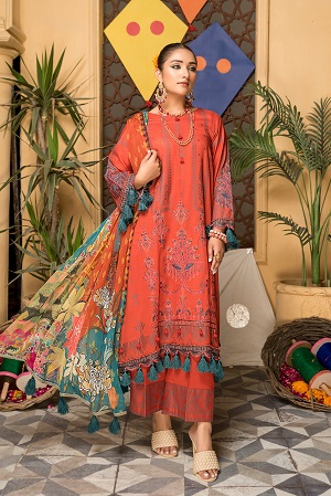 SIENNA UNSTITCHED EMBROIDERED LAWN SUIT